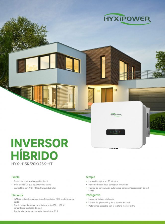 INVERSOR HÍBRIDO TRIFÁSICO DE 20KW HYX-H20K-HT - Imagen 2