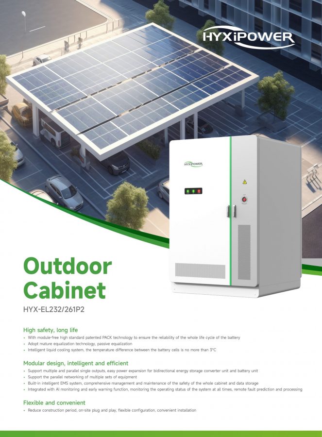 Outdoor Cabinet de baterías uso industrial 232 kWh - HYX-EL232P2 - Imagen 2