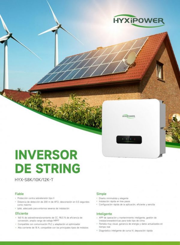 INVERSOR DE RED TRIFÁSICO DE 12KW HYX-S12K-T - Imagen 2