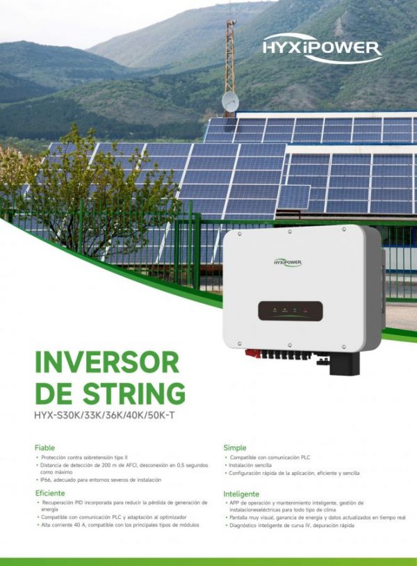 INVERSOR DE RED TRIFÁSICO DE 50KW HYX-S50K-T - Imagen 2